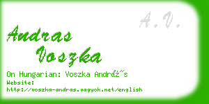 andras voszka business card